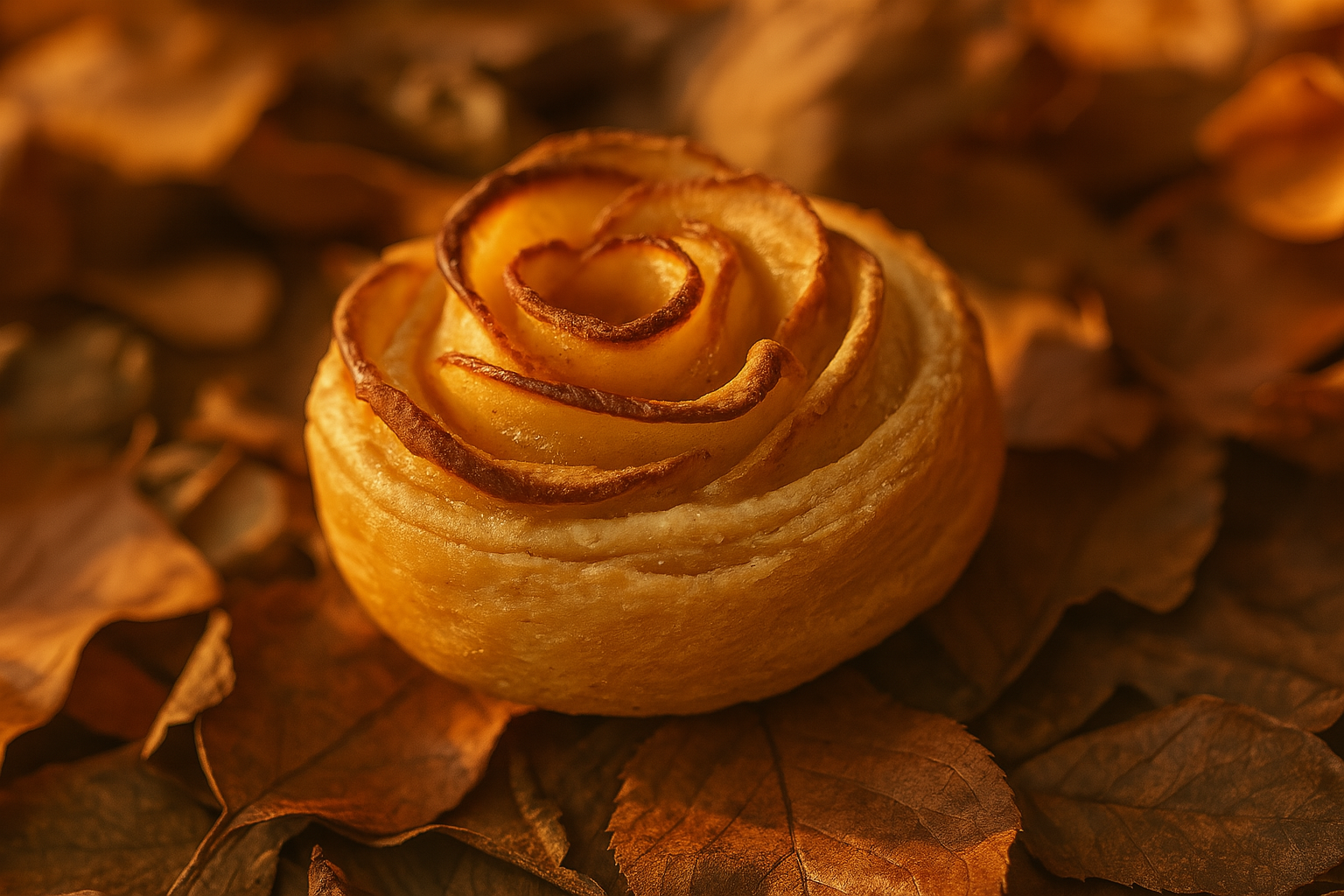 Rosa de manzana hojaldrada